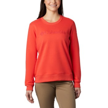 Columbia Logo Crew Top, Sudaderas Rojos Para Mujer | 729438-EBC